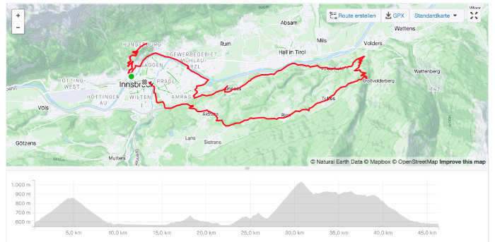 Rennrad Tour nach Tulfes