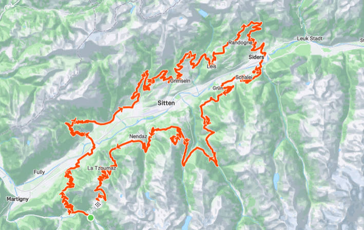 Strecke der Tour des Stations