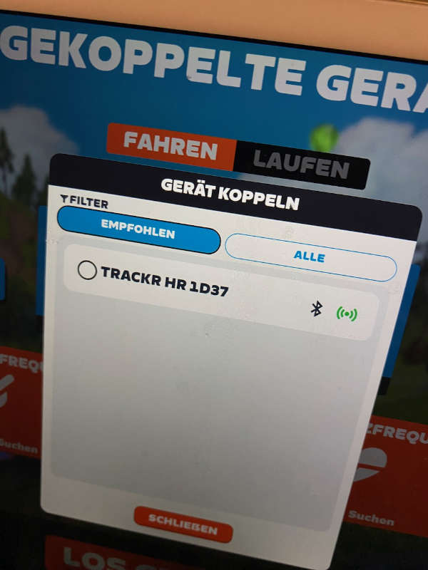 Trackr mit Zwift verbinden
