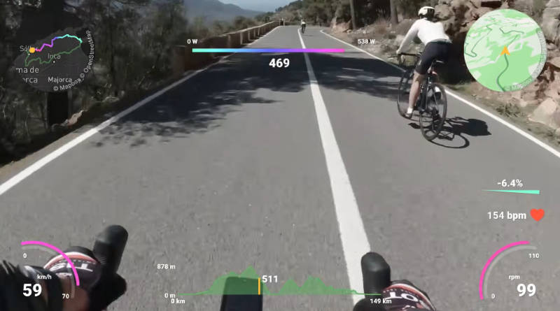 14 km lange Abfahrt vom Puig Major nach Soller. Alle Daten in unserem Video